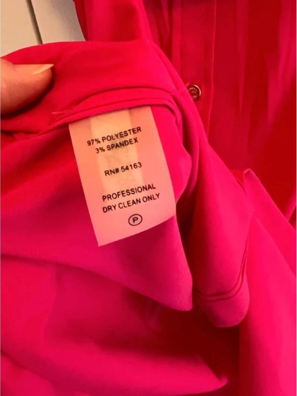 Calvin Klein Raspberry Pink Belted Shirt Dress Size 2 - Picture 4 of 5